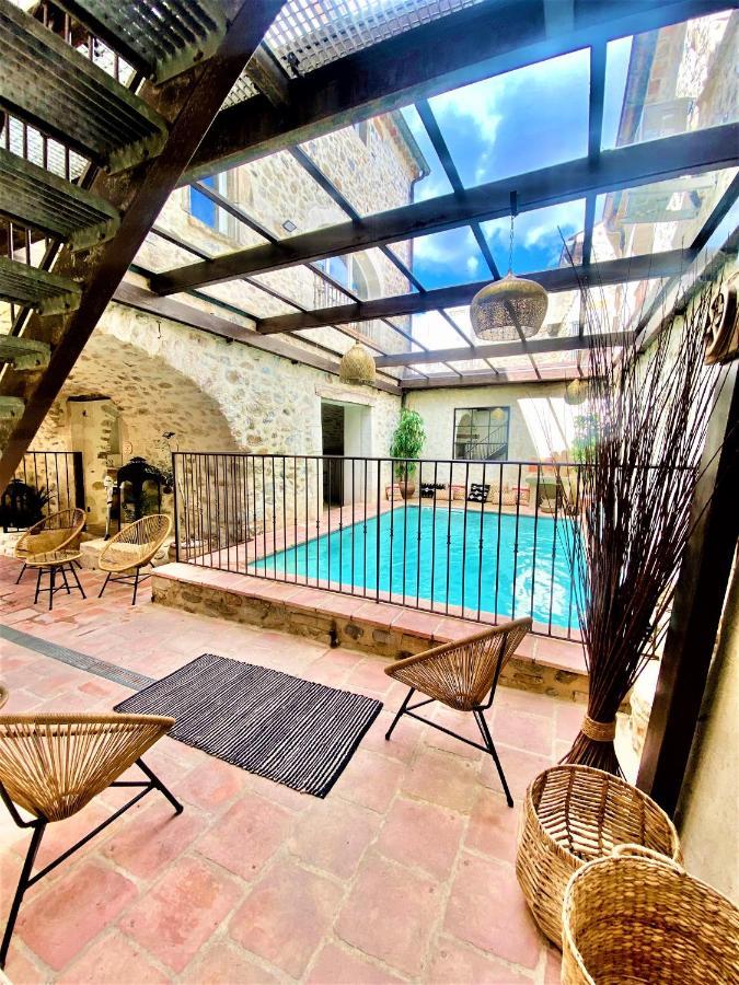 Gite De Groupe 9Ch Ou 3 Gites Independants De 3Ch - Patio Et Piscine Interieure Chauffee Toute L'Annee فالون بون دارْك المظهر الخارجي الصورة